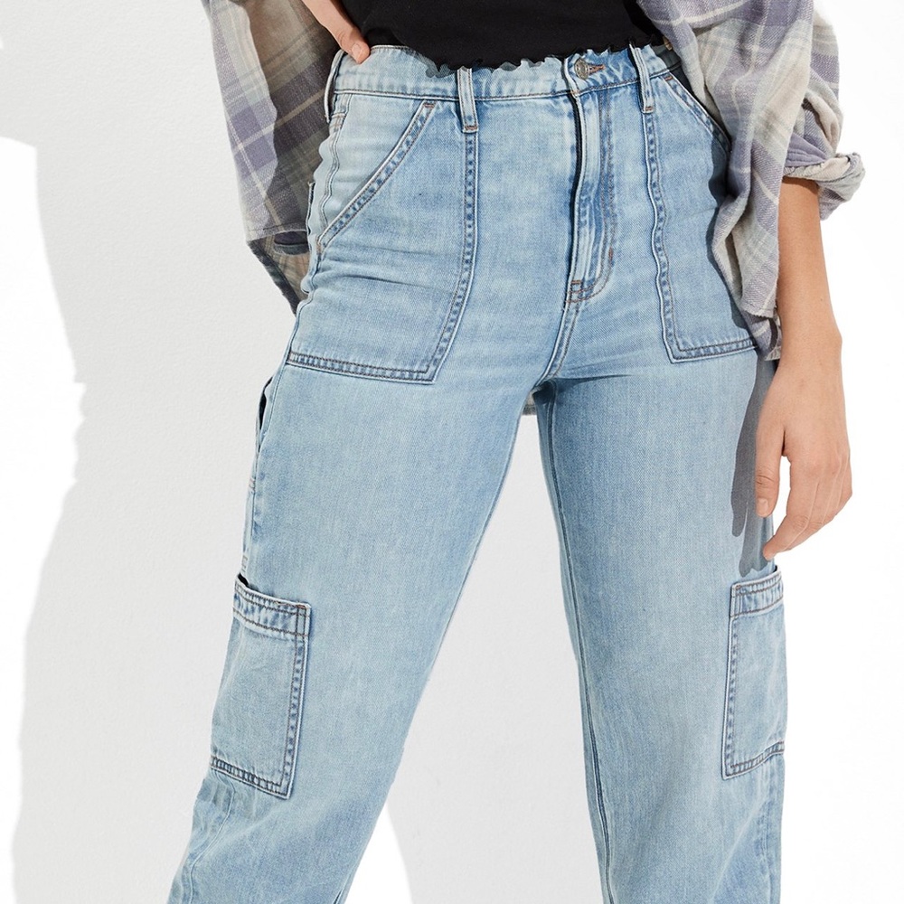 Like new high wasted drawstring AE jeans